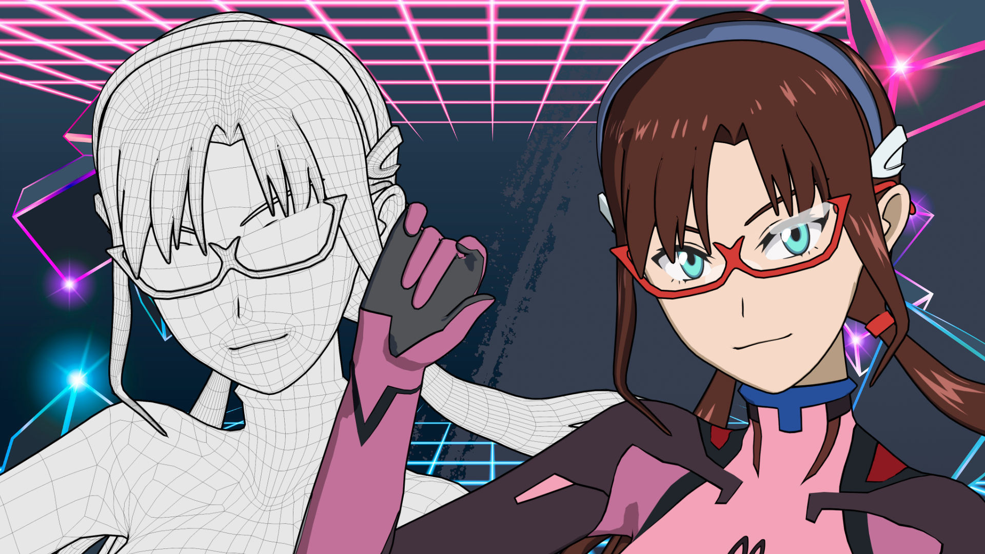 Pack Mari Makinami - Evangelion - 3D Model blender Low-poly 3D model_30