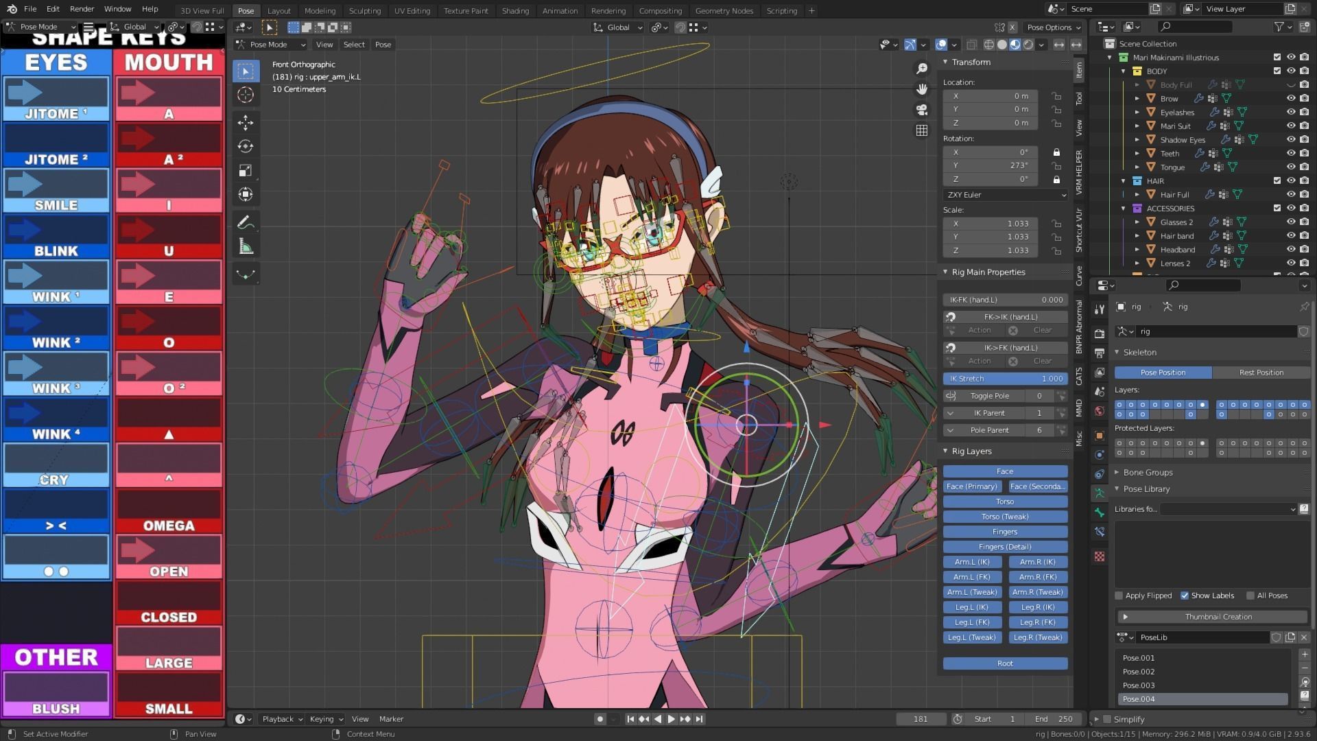 Pack Mari Makinami - Evangelion - 3D Model blender Low-poly 3D model_23