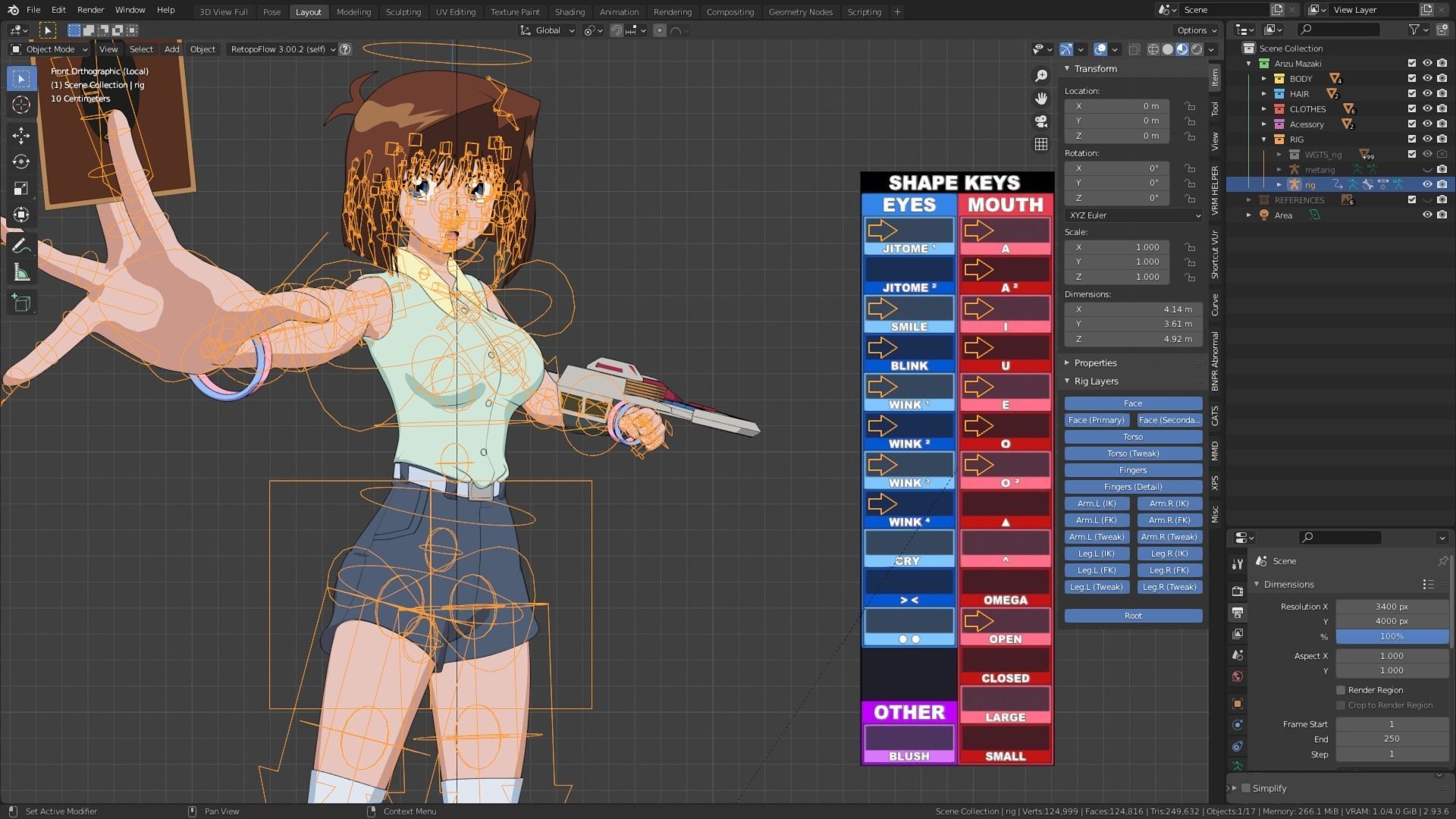 Anzu Mazaki - Yu Gi Oh - Model 3D Blender Low-poly 3D model_10