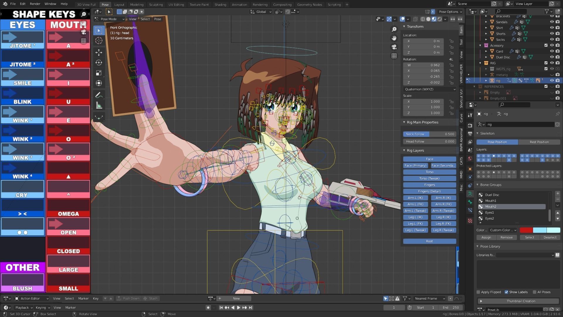 Anzu Mazaki - Yu Gi Oh - Model 3D Blender Low-poly 3D model_9