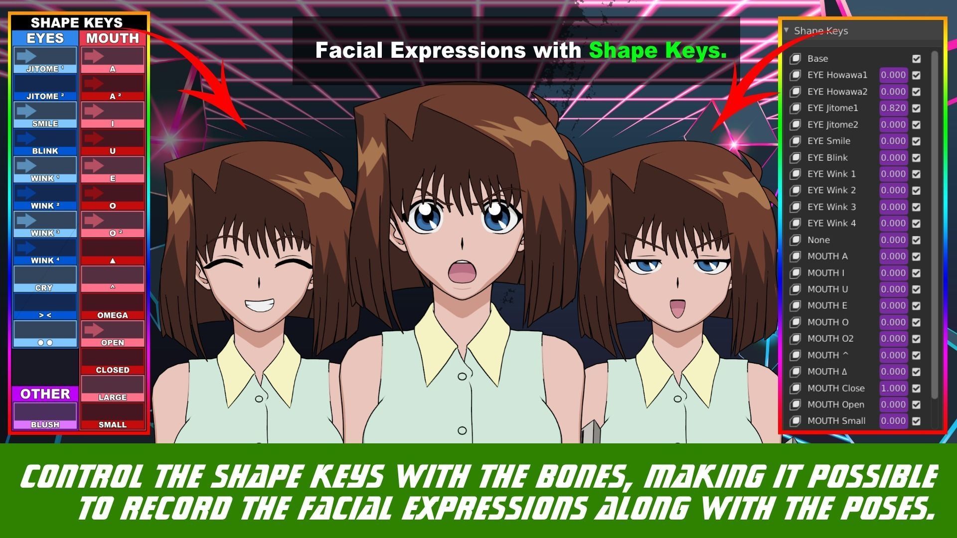 Anzu Mazaki - Yu Gi Oh - Model 3D Blender Low-poly 3D model_6