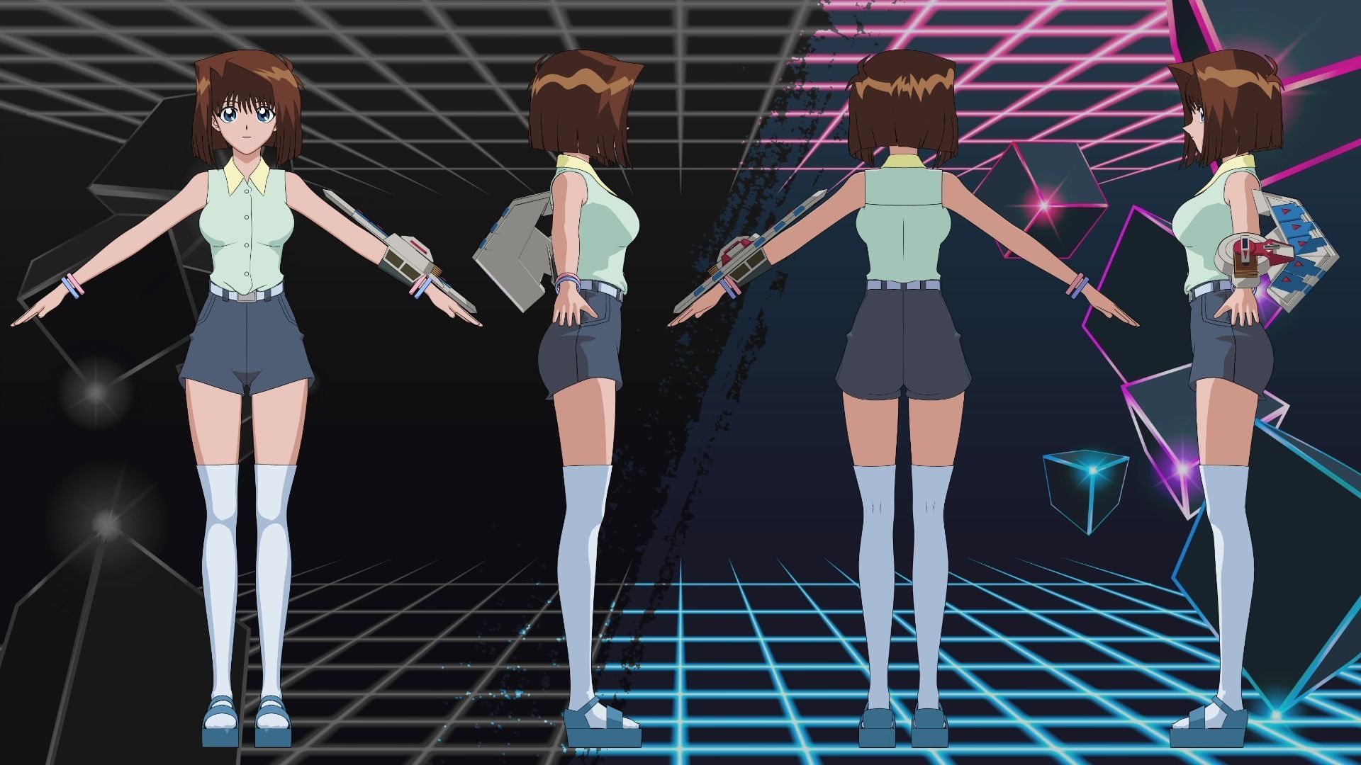 Anzu Mazaki - Yu Gi Oh - Model 3D Blender Low-poly 3D model_13