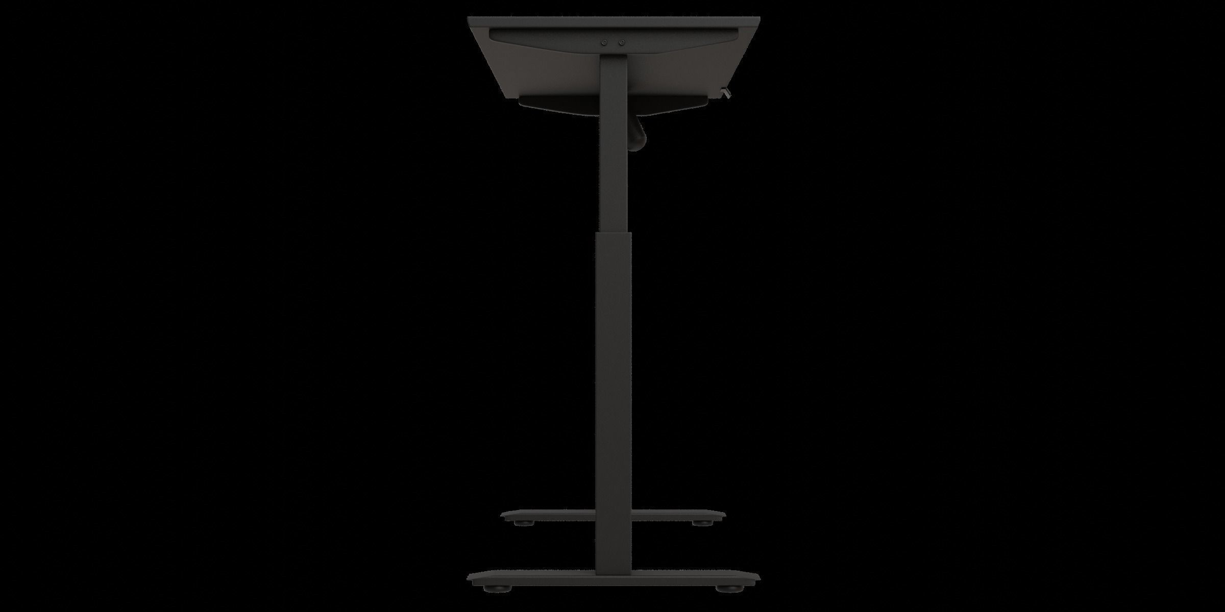 Electric Height Adjustable Standing Black Desk 3D model_7