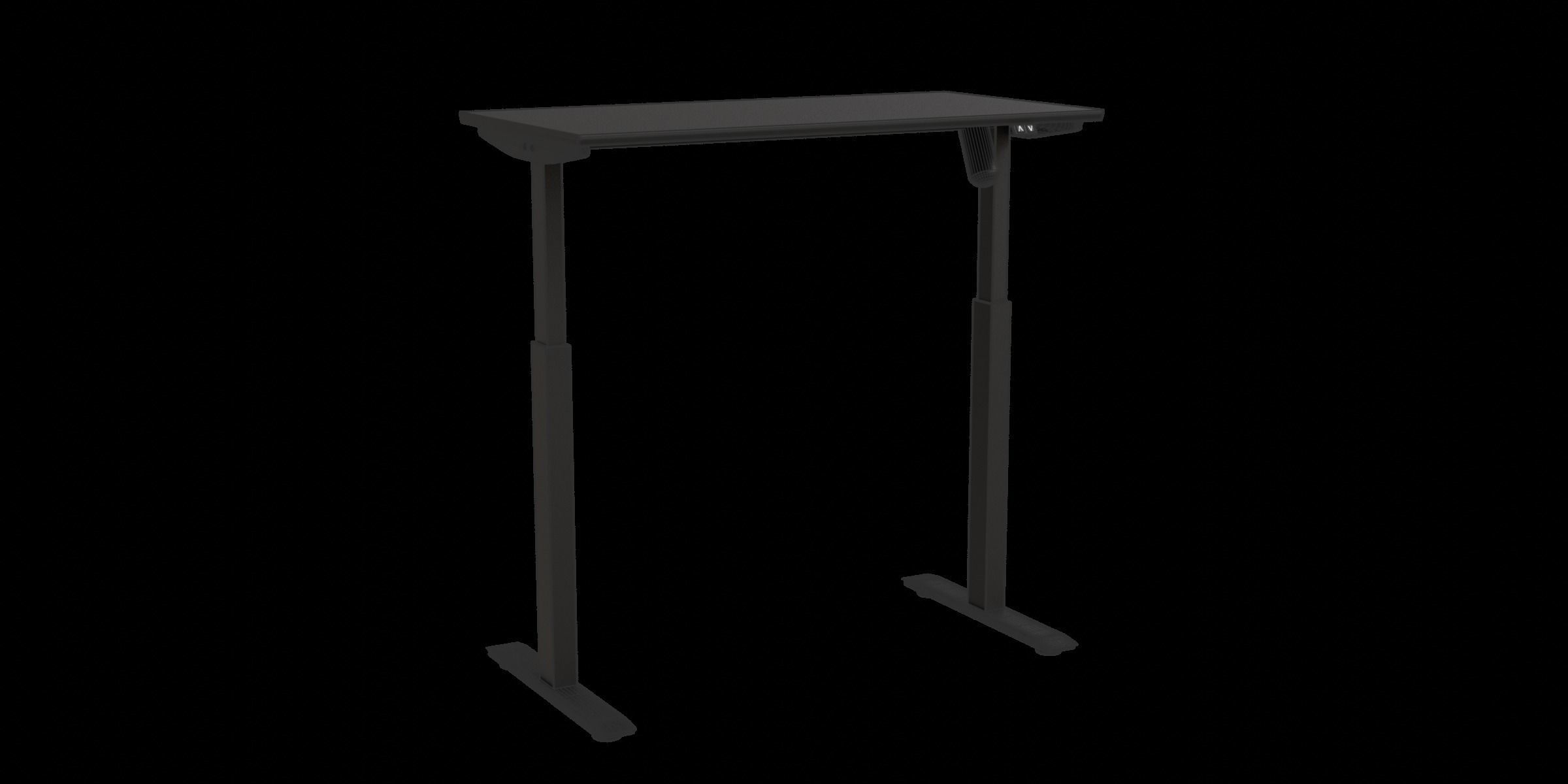 Electric Height Adjustable Standing Black Desk 3D model_4