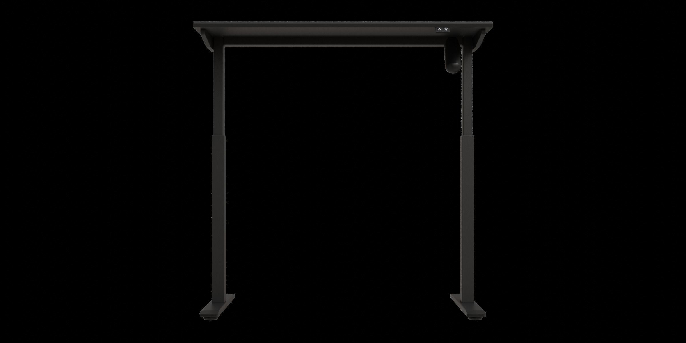 Electric Height Adjustable Standing Black Desk 3D model_6