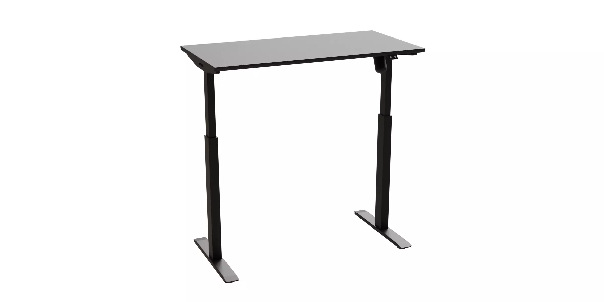 Electric Height Adjustable Standing Black Desk 3D model_0