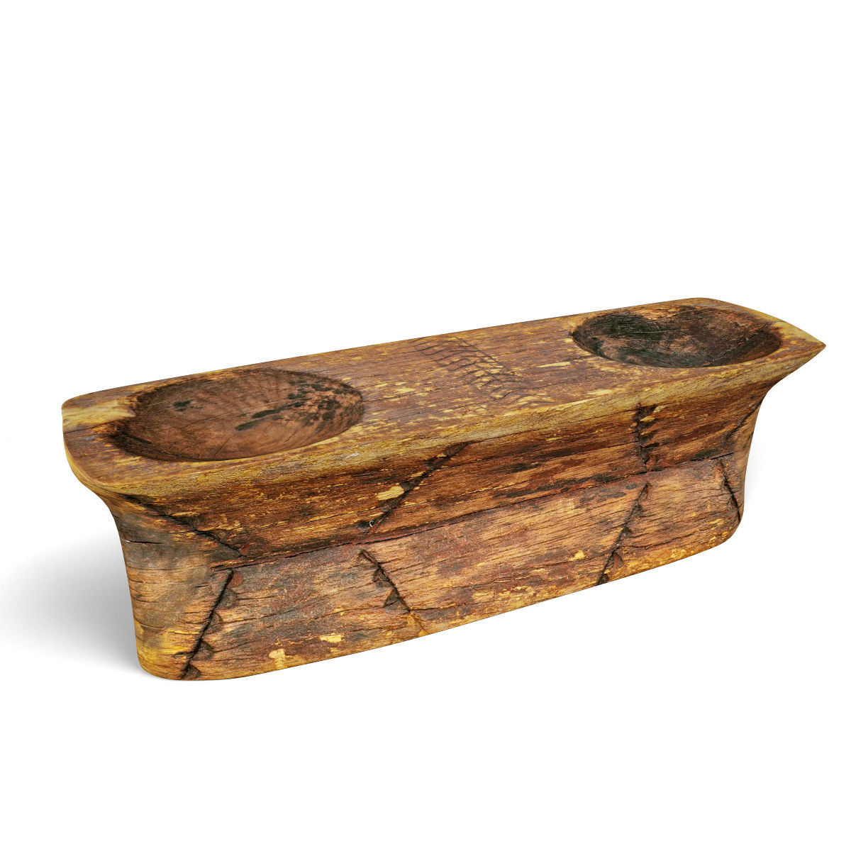 Old Wood Double Seed Sorter 3D model_1