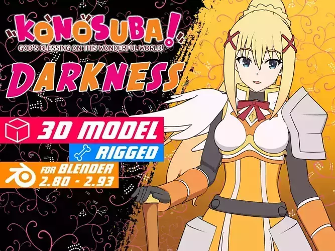Darkness - Konosuba - 3D Model Blender Low-poly 3D model