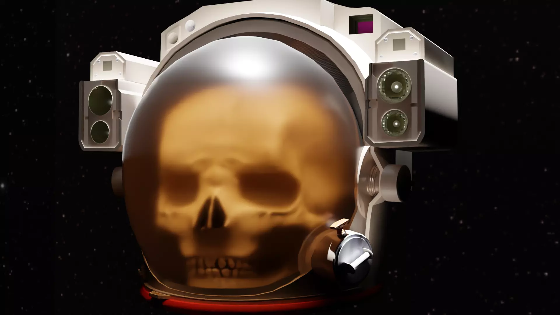 Animated Skull Space Helmet 3D model_0