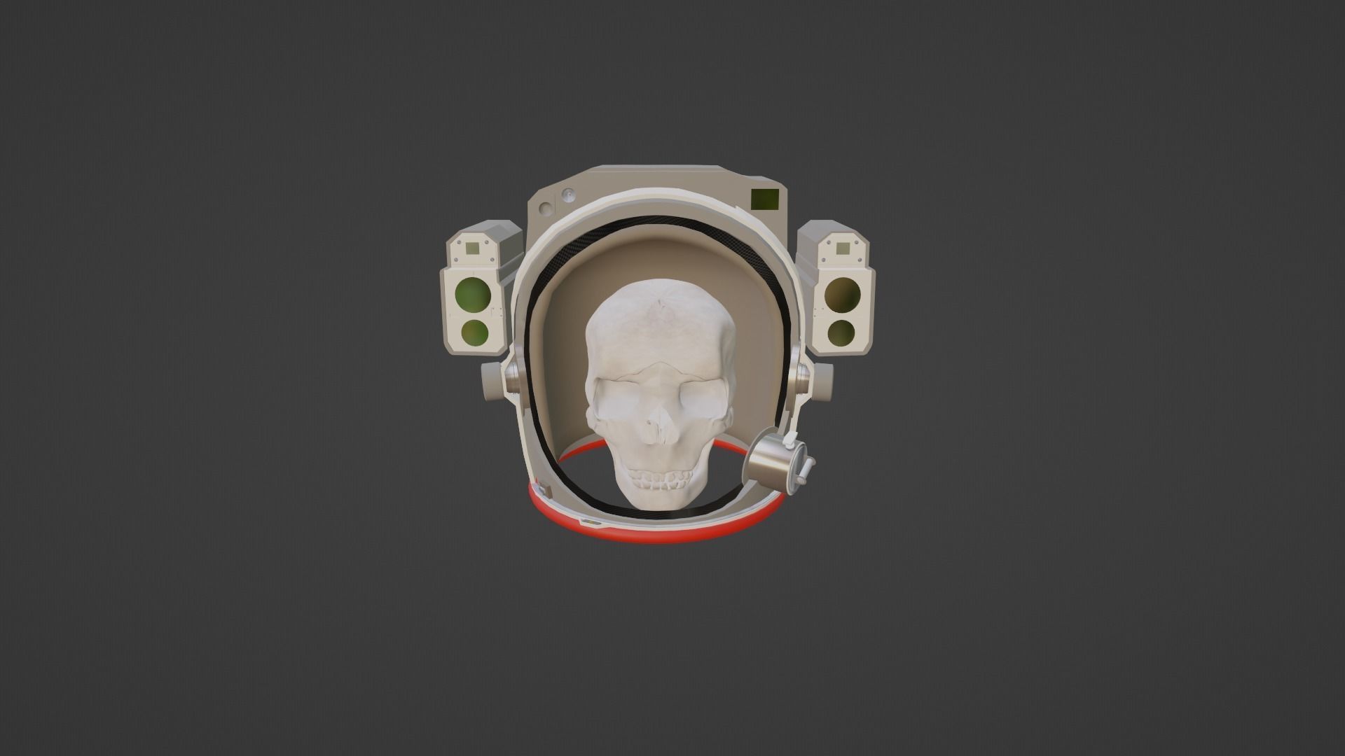 Animated Skull Space Helmet 3D model_9