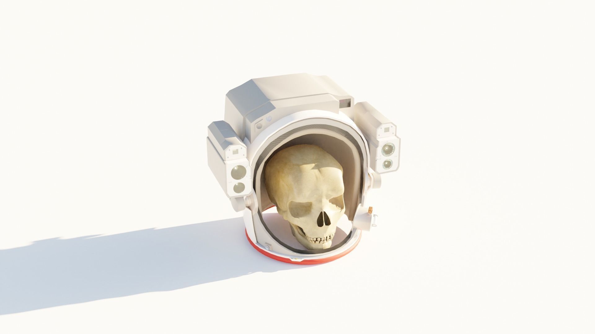 Animated Skull Space Helmet 3D model_3