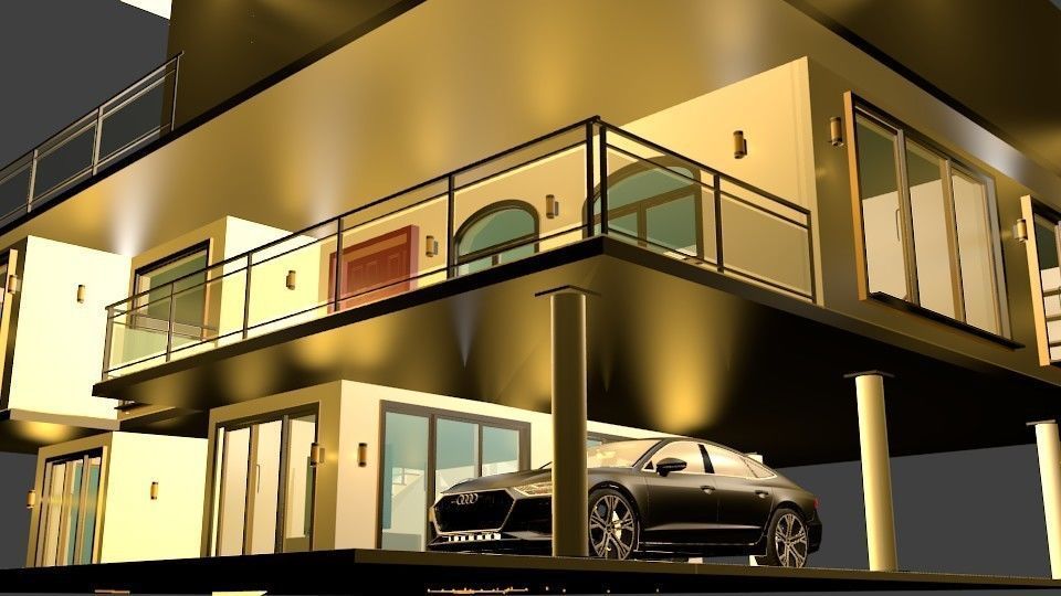 Luxury Modern House 3D model_8