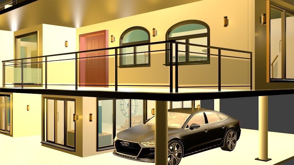 Luxury Modern House 3D model_6