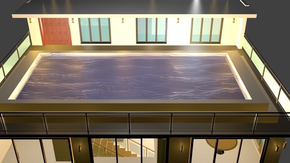 Luxury Modern House 3D model_4