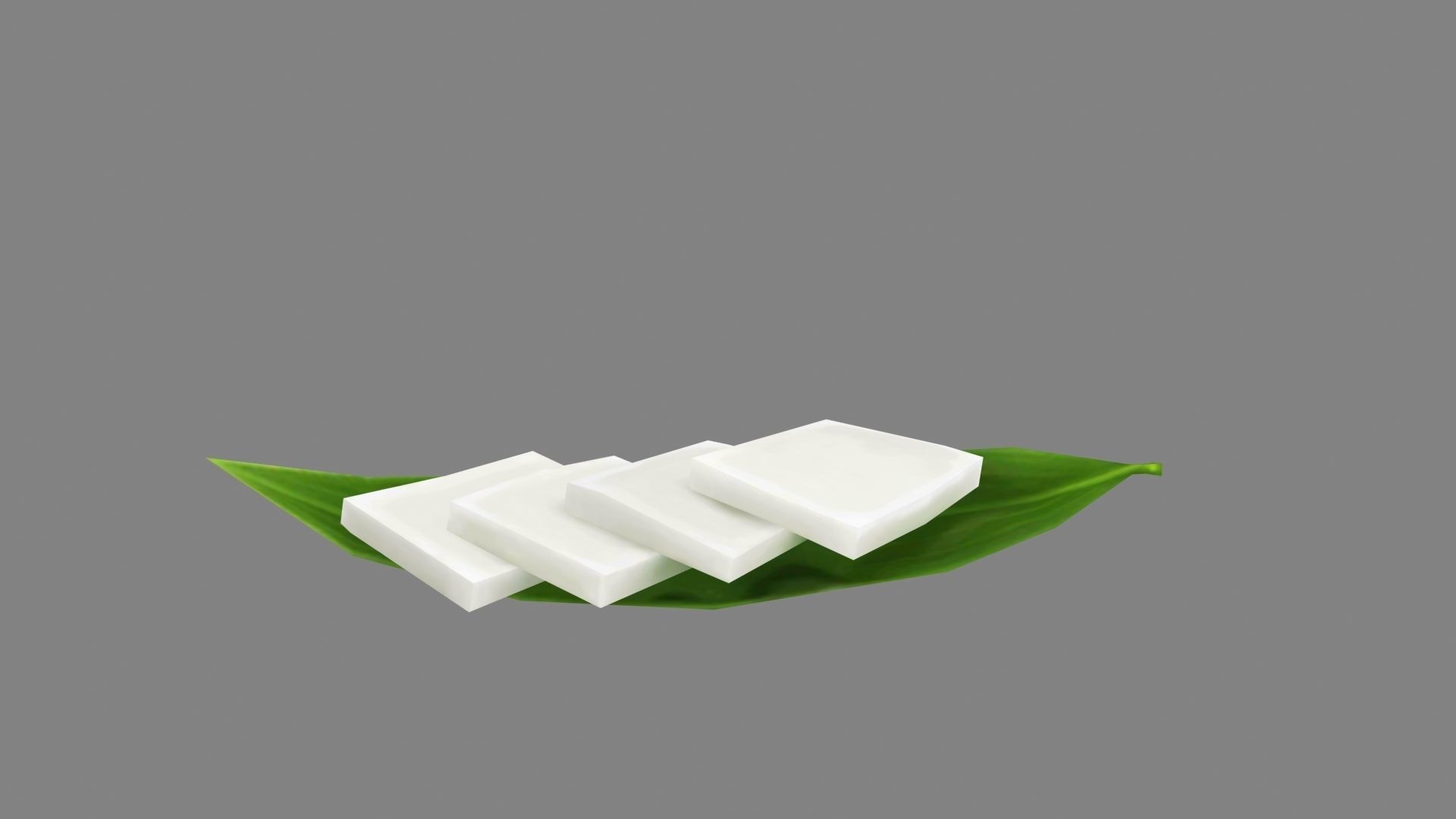Tofu cut into chunks Low-poly 3D model_2