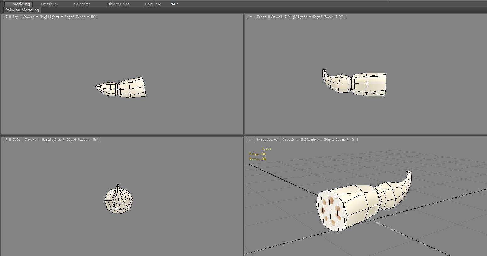 Peeled Lotus Root Low-poly 3D model_5