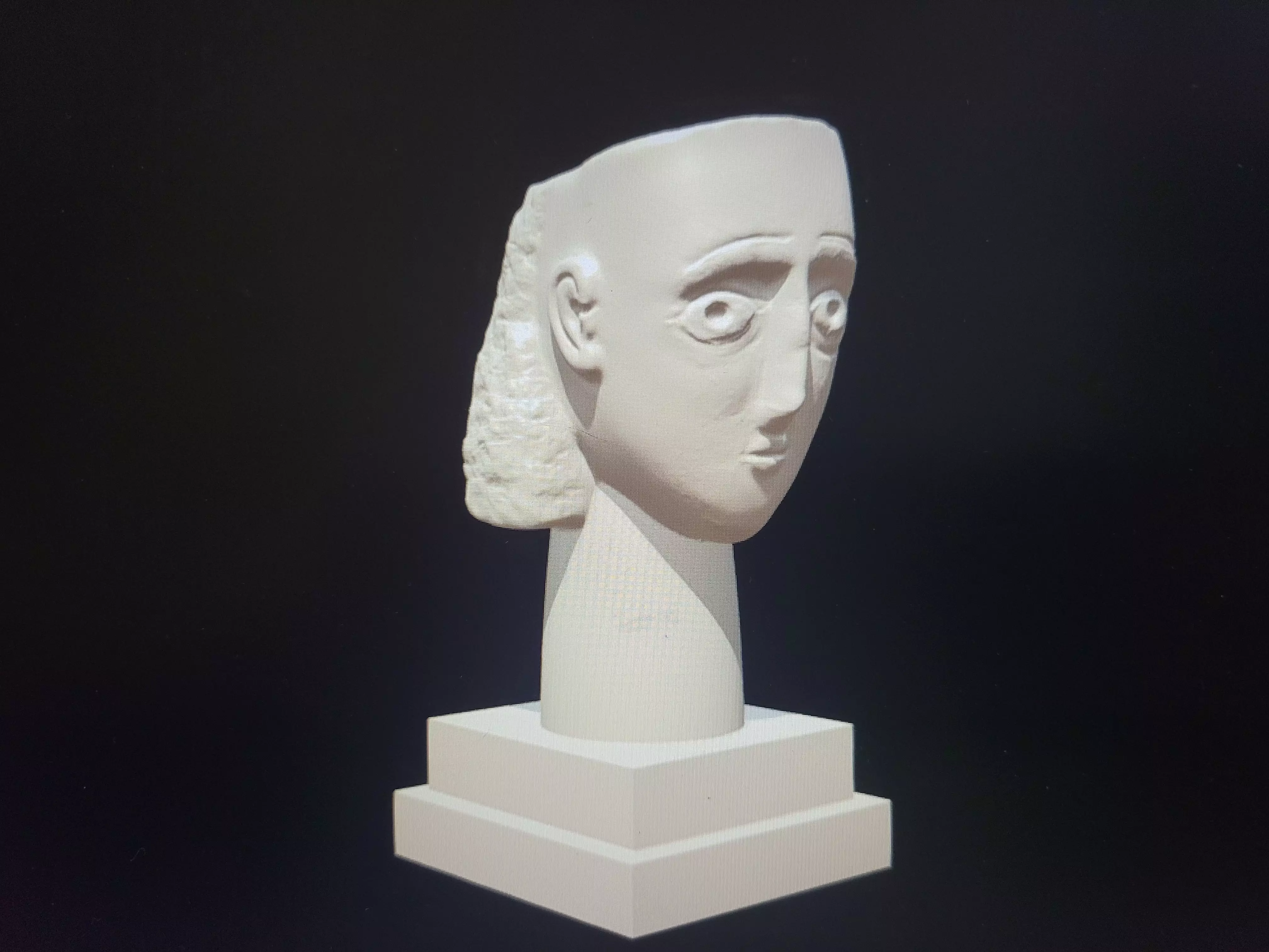 South Arabian alabaster head of a woman Free 3D print model