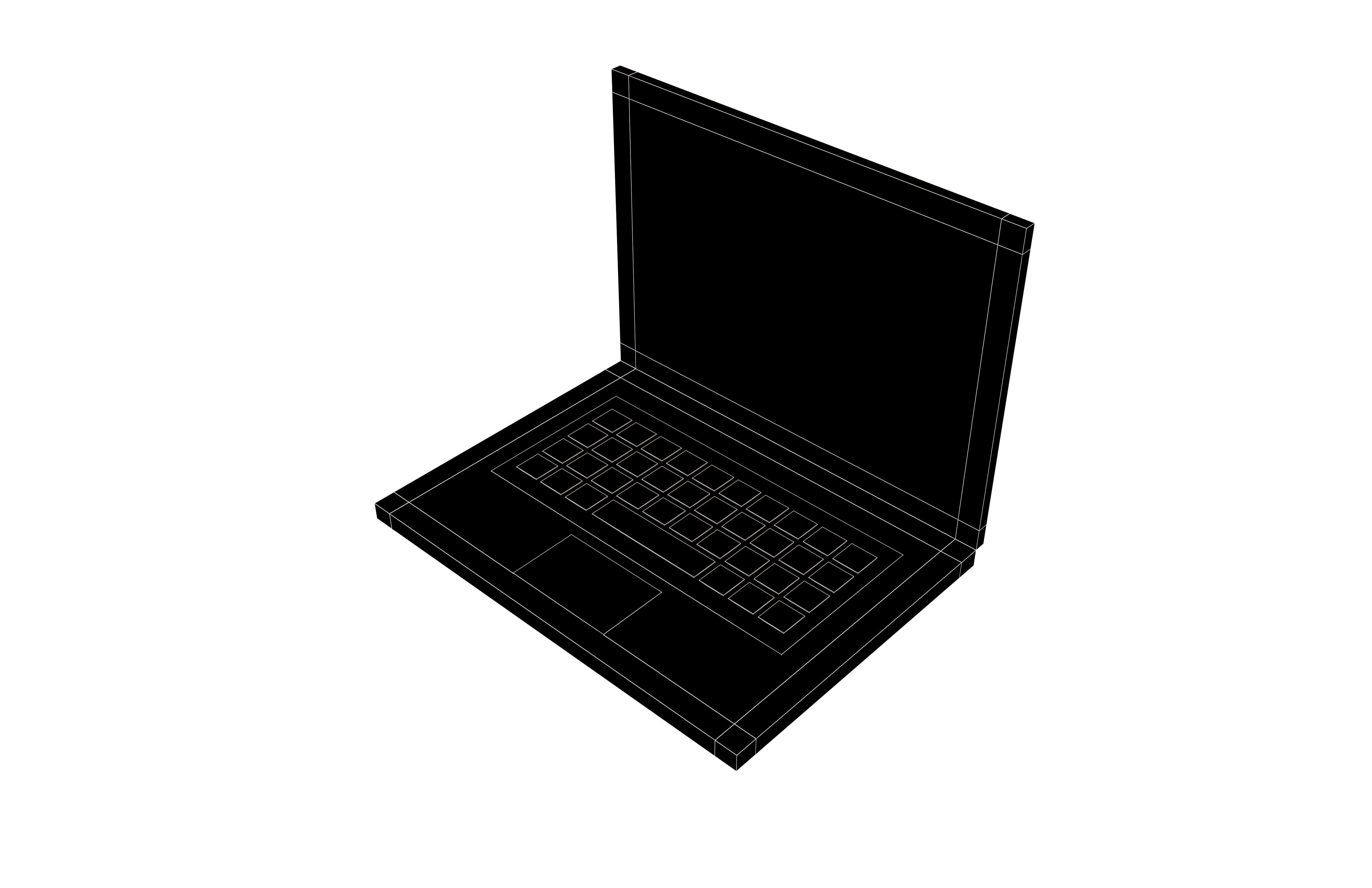 Laptop Icon V1 004 Low-poly 3D model_7