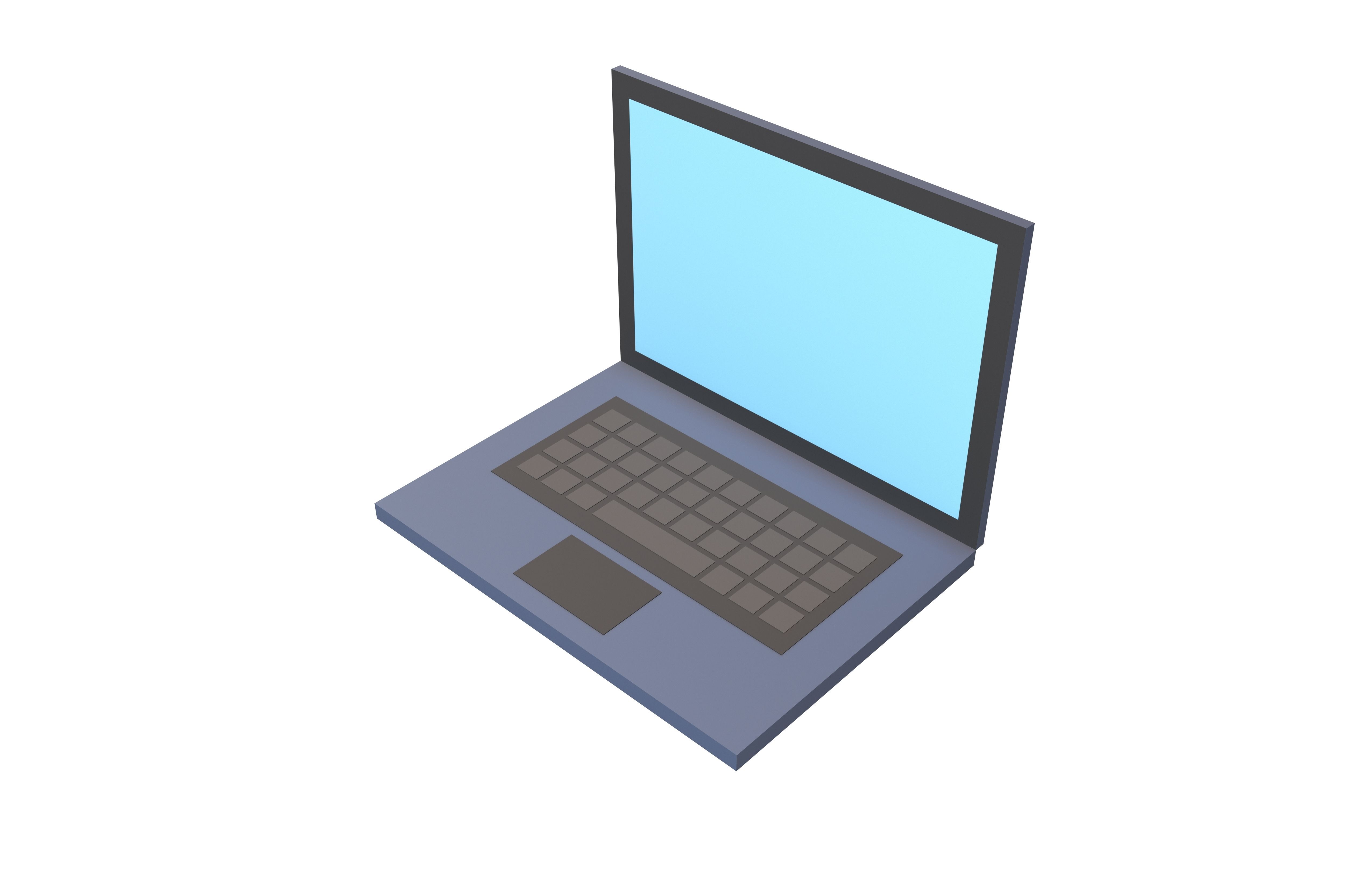 Laptop Icon V1 004 Low-poly 3D model_2
