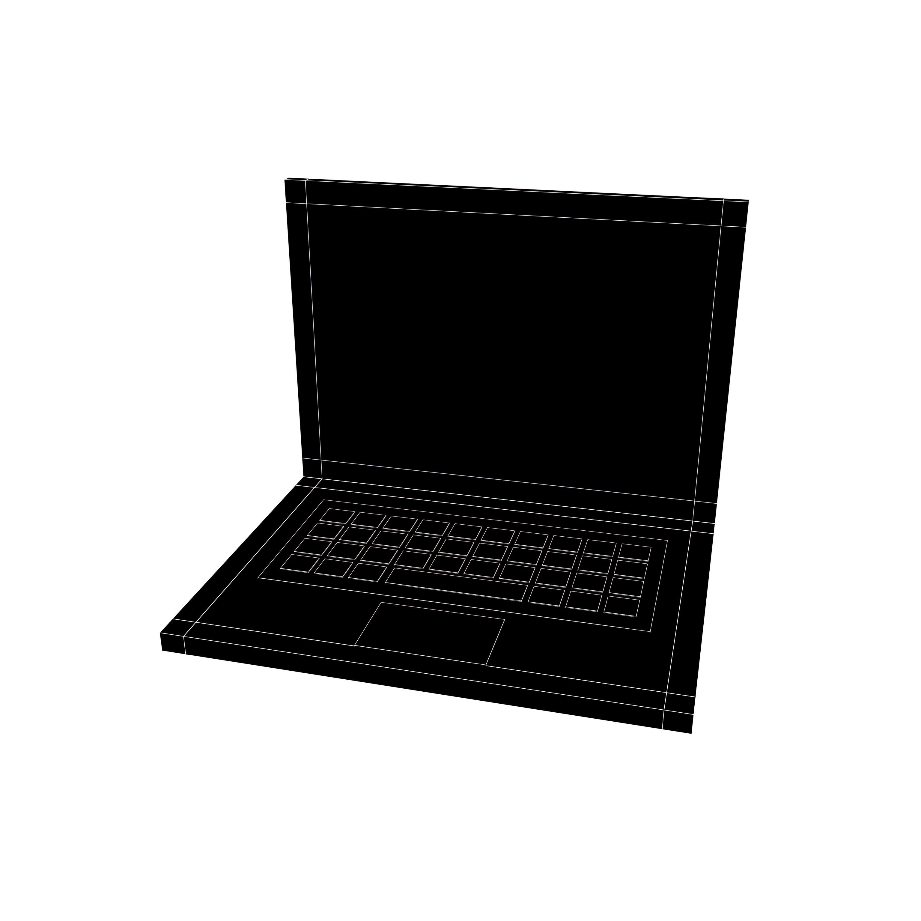 Laptop Icon V1 004 Low-poly 3D model_4