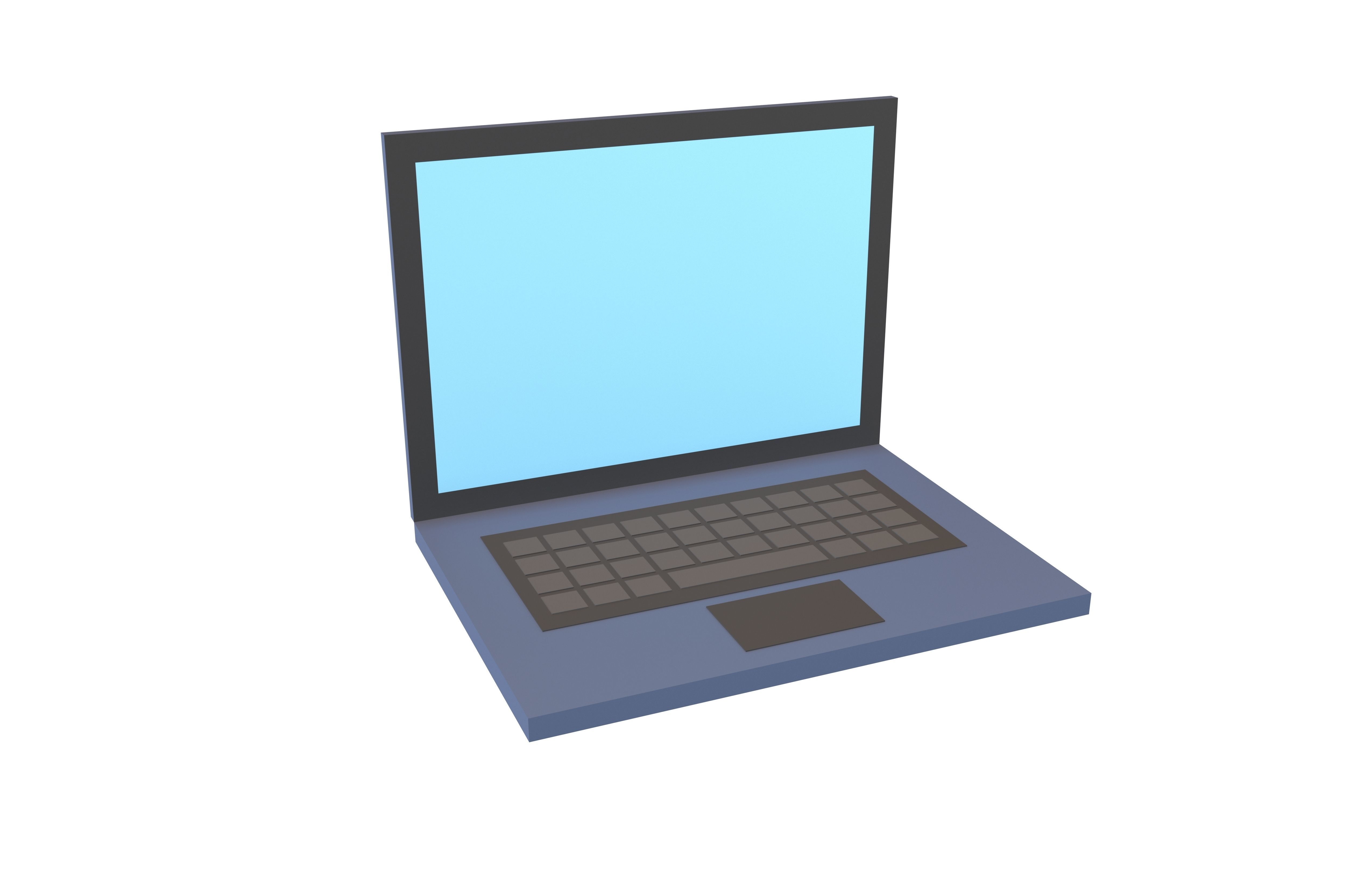 Laptop Icon V1 004 Low-poly 3D model_1