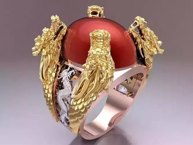 Four Dragon Rings - Oval Ring - N0154