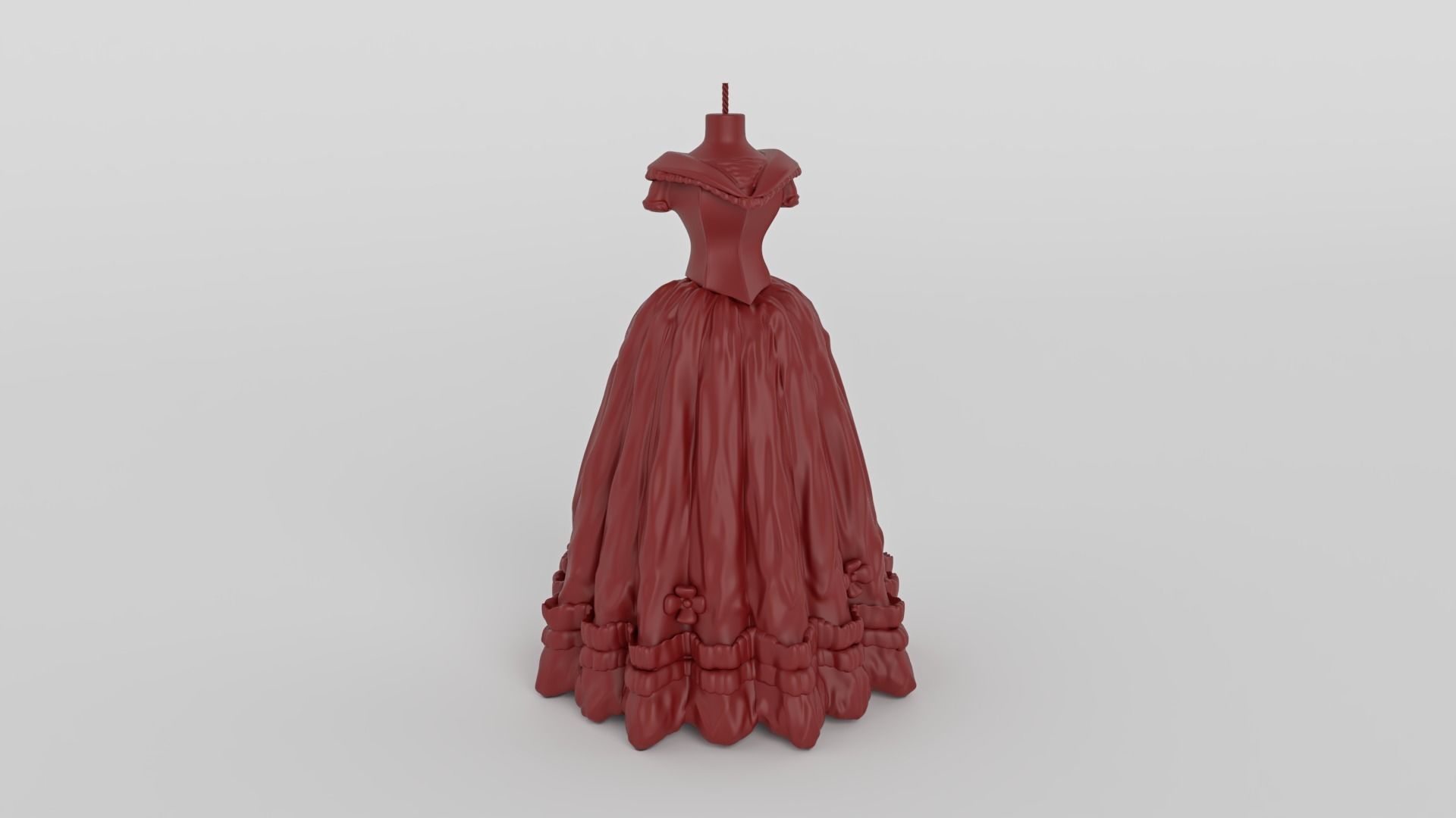 Doll Frock Design Candle ready for 3D print 3D print model_6