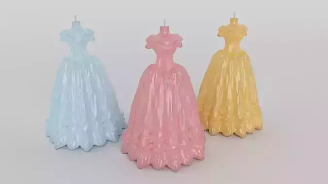 Doll Frock Design Candle ready for 3D print