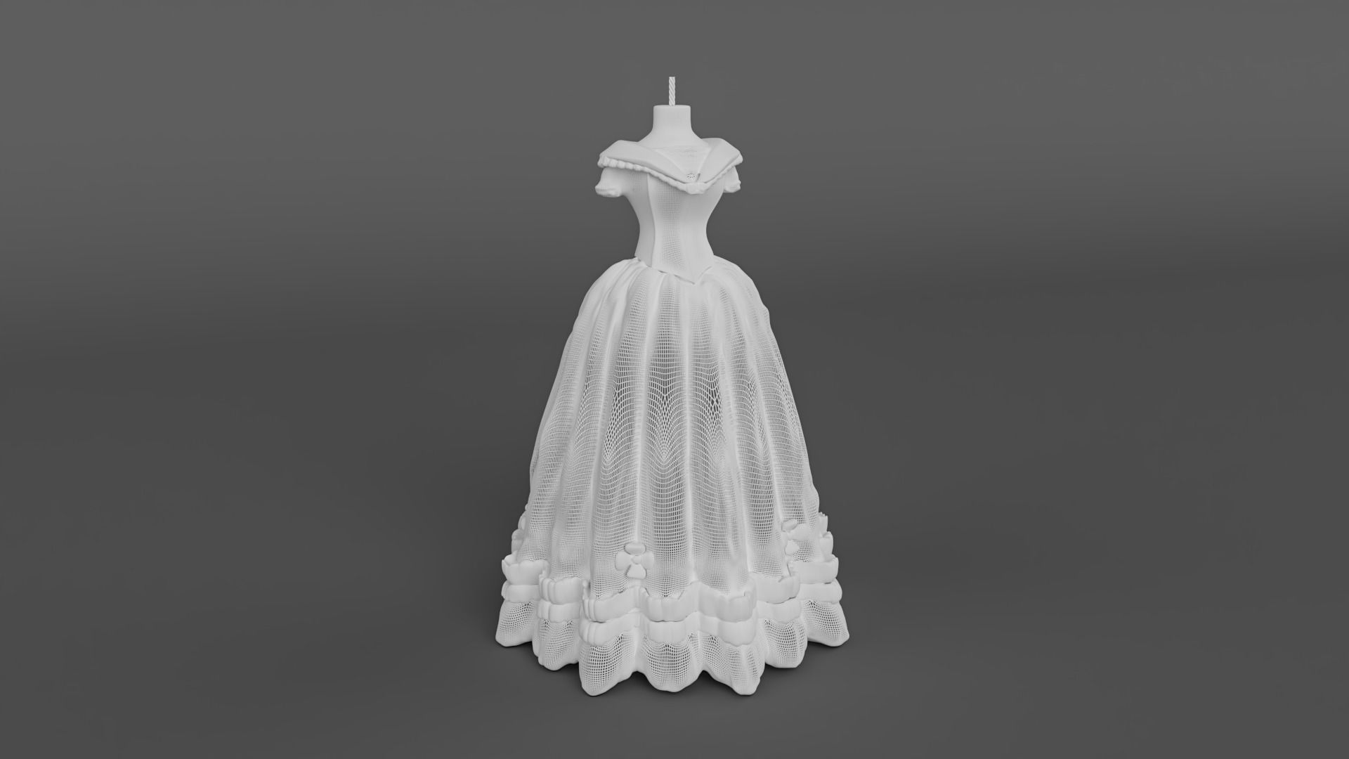 Doll Frock Design Candle ready for 3D print 3D print model_3