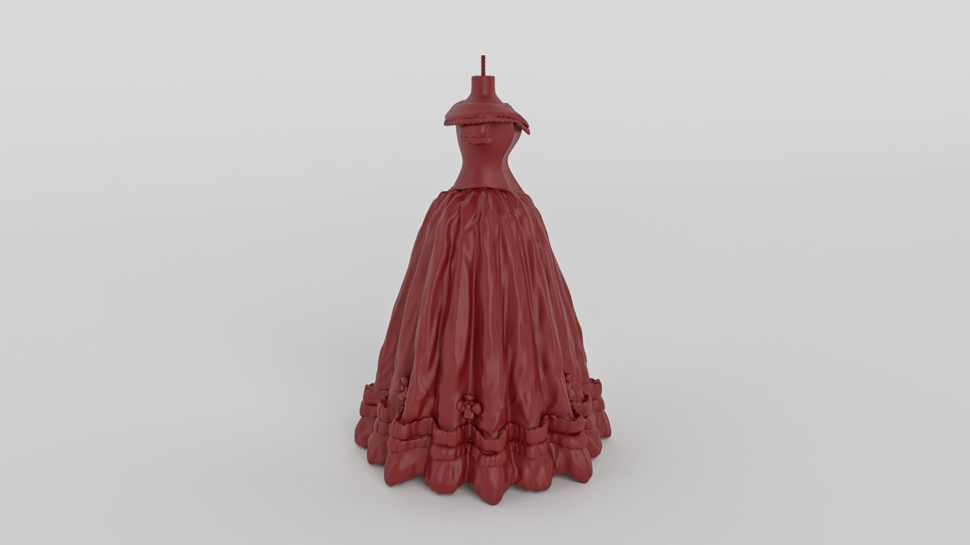 Doll Frock Design Candle ready for 3D print 3D print model_7