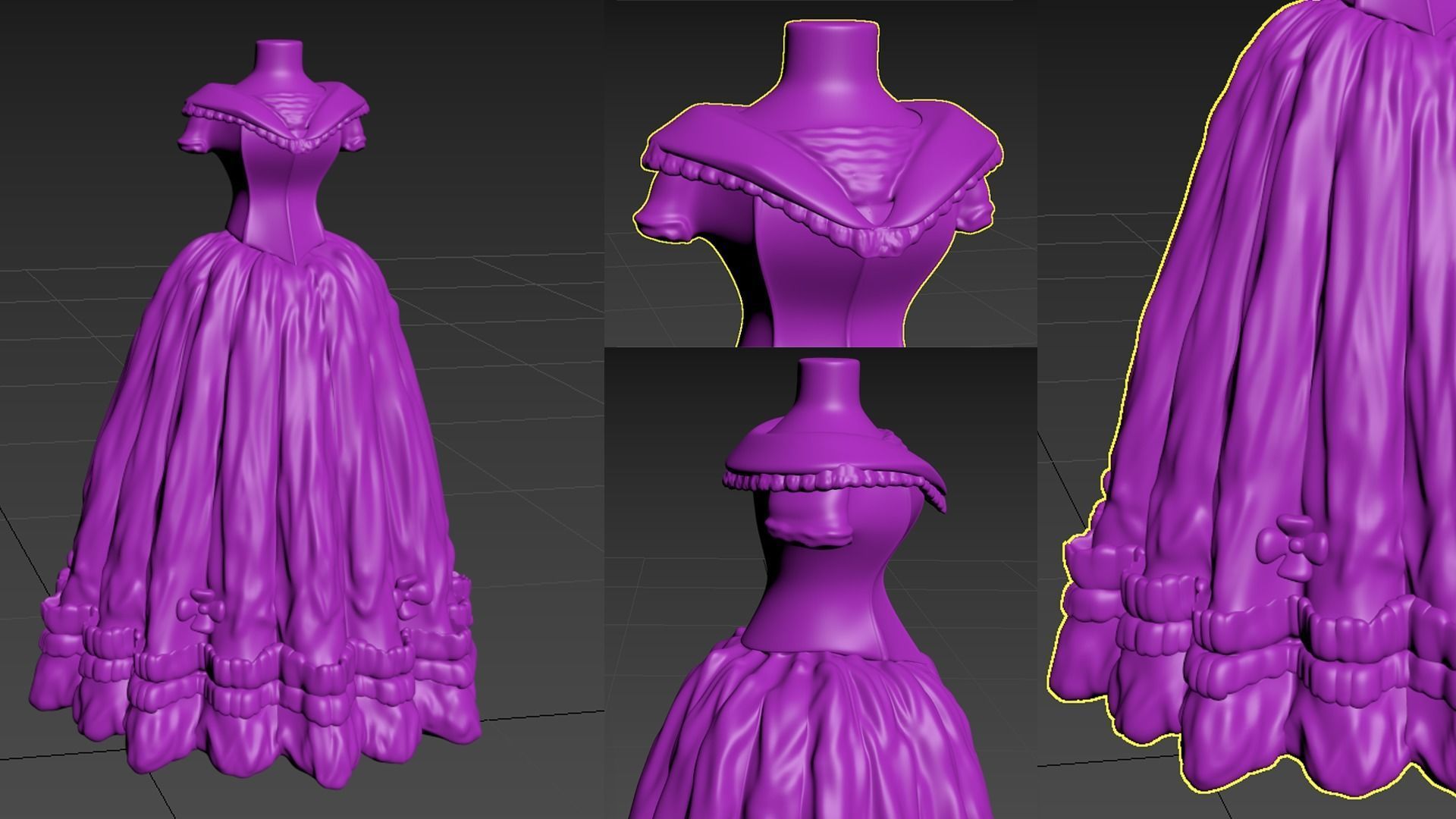 Doll Frock Design Candle ready for 3D print 3D print model_4