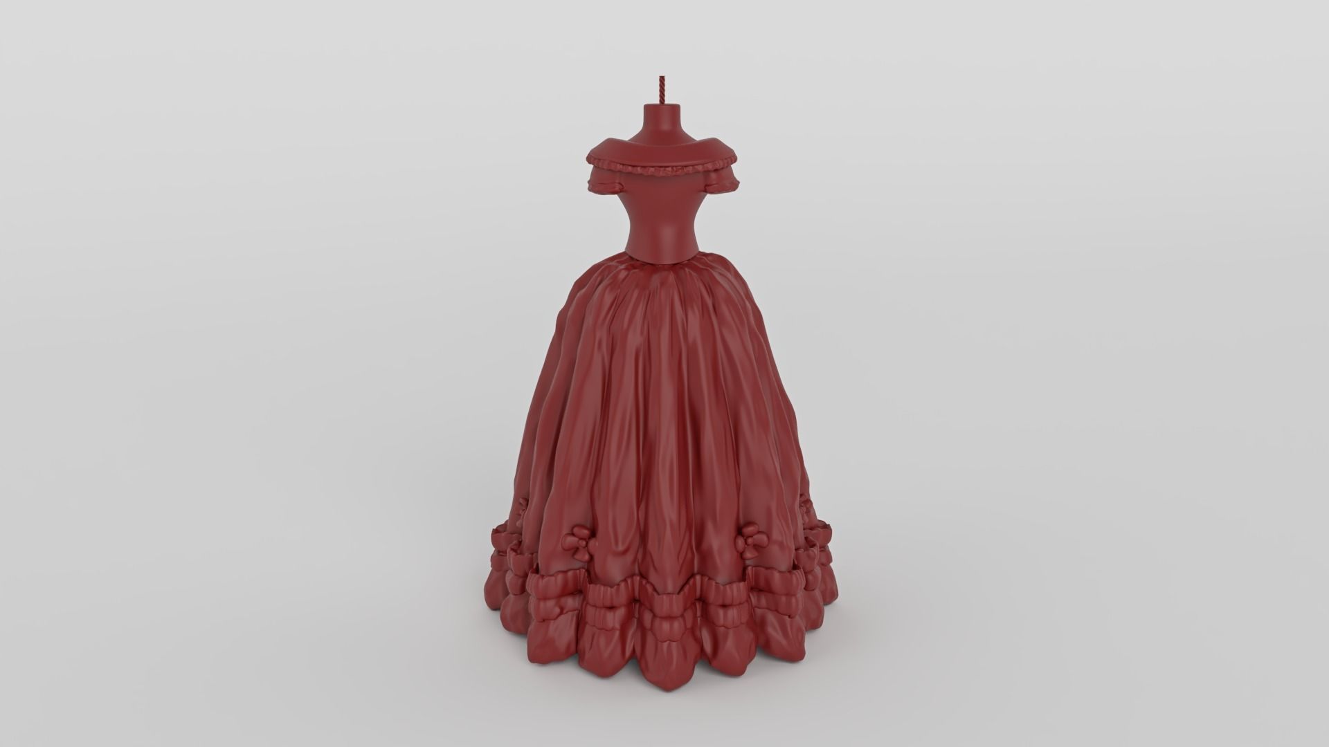 Doll Frock Design Candle ready for 3D print 3D print model_5