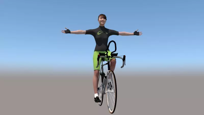 Bike girl 3D model_0