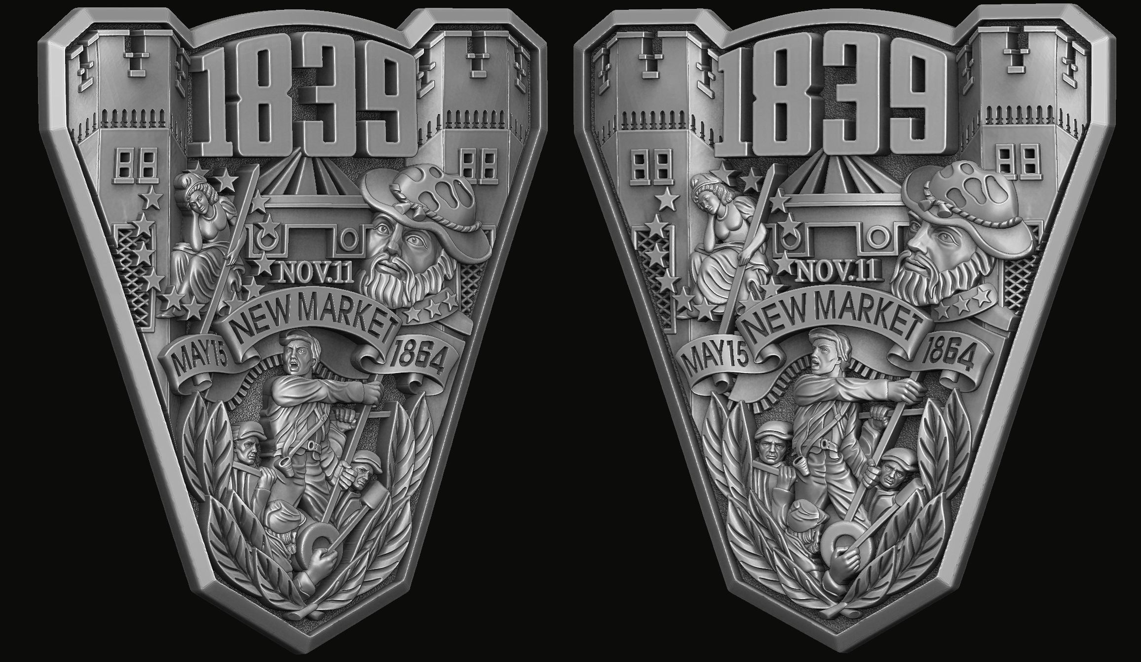 The bas-relief for the ring of the United States 1839 3D print model_2