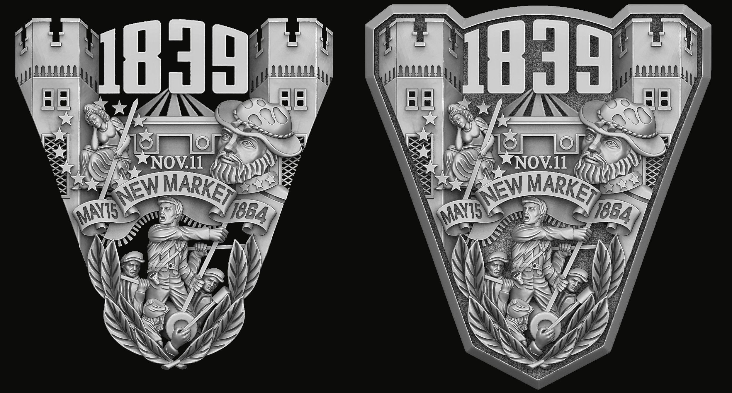 The bas-relief for the ring of the United States 1839 3D print model_3