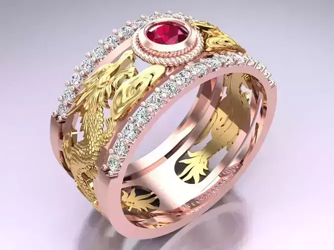 Double Dragon Ring - N1004