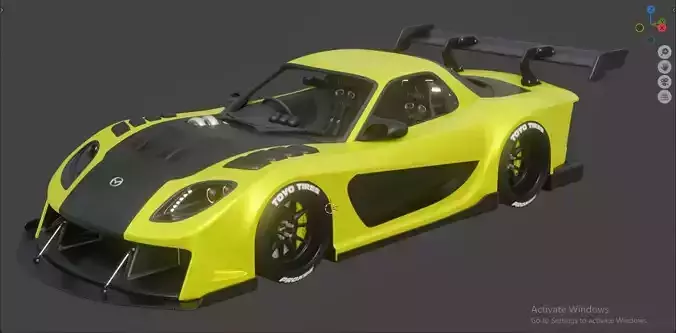 Veilside RX 7 4 Rotor Twin Turbo Engine 3D model