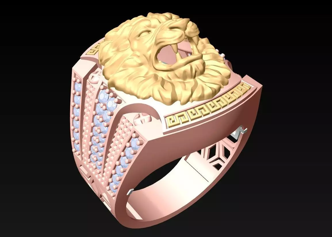 Lion Ring - Mens Rings - N1911 3D print model