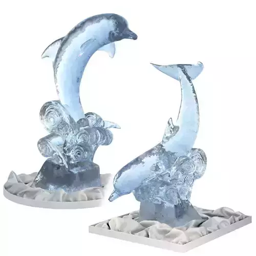 Ice sculpture Dolphin 3D model