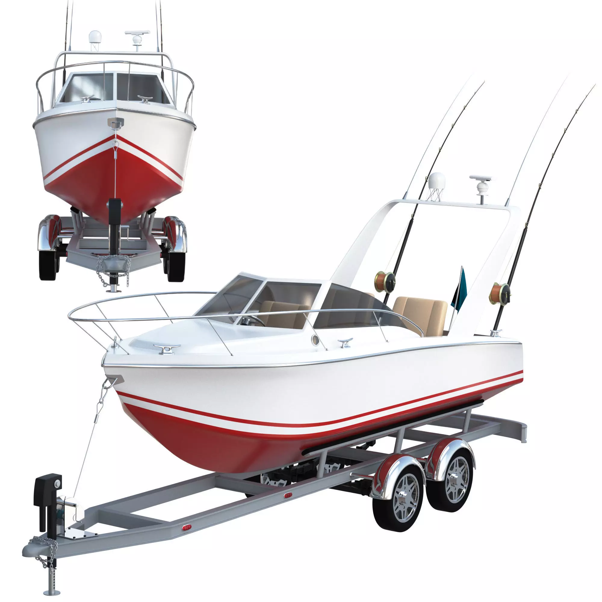 Pleasure fishing boat 3D model