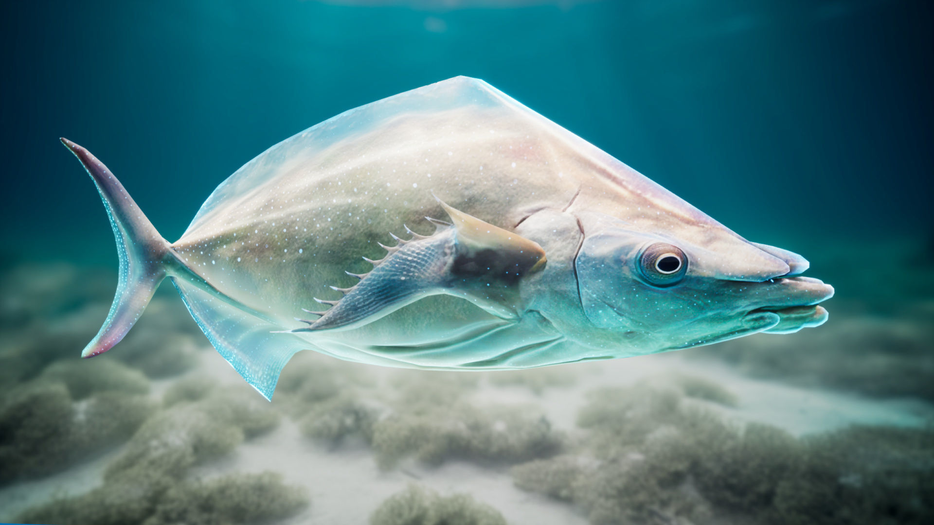 Alien Fish - Scifi Fantasy Creatures - Unreal Engine Support Low-poly 3D model_3