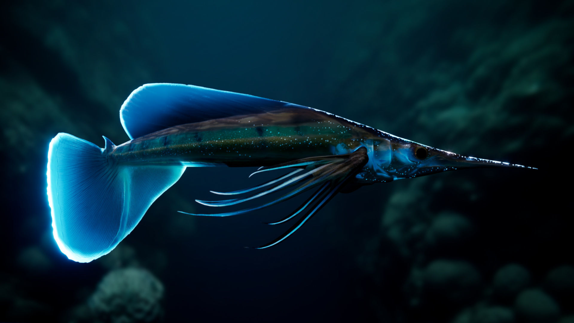 Alien Fish - Scifi Fantasy Creatures - Unreal Engine Support Low-poly 3D model_8