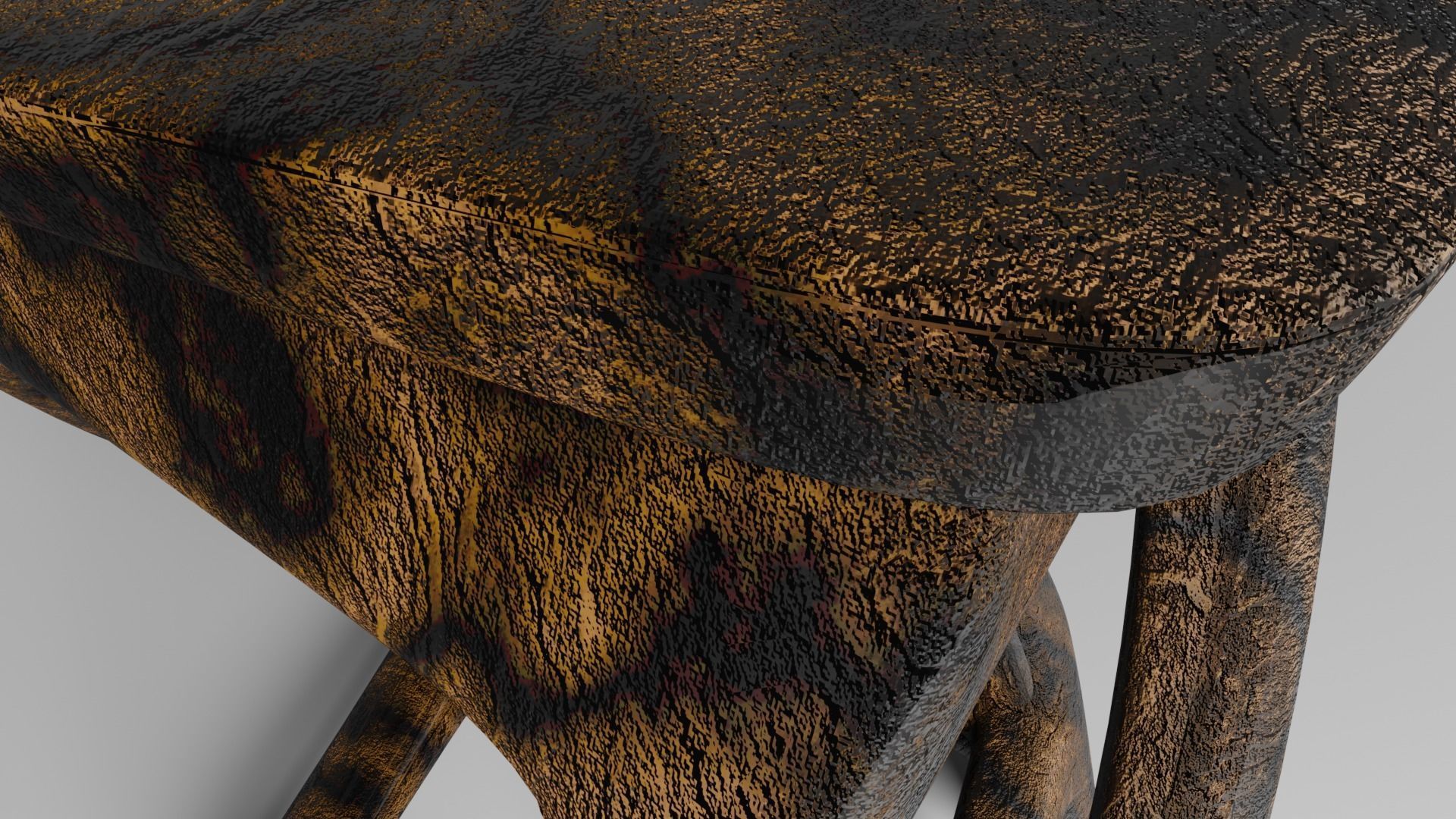 Solid Wood Coffee Table 3D model_2