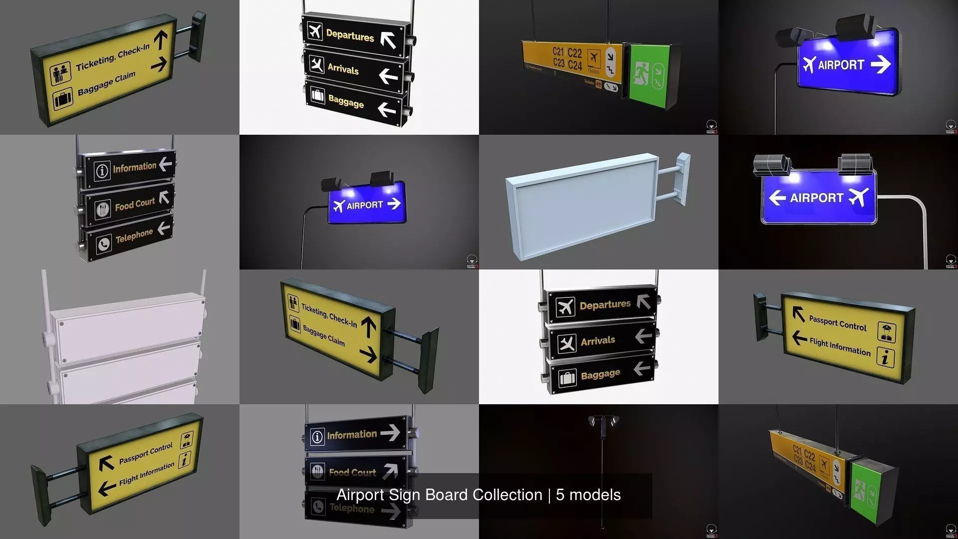 Airport Sign Board Collection _0