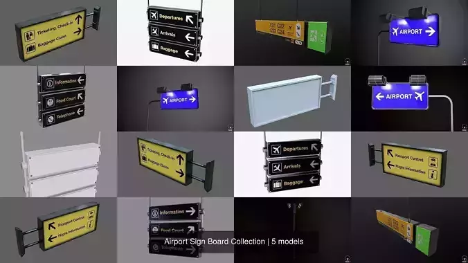 Airport Sign Board Collection 