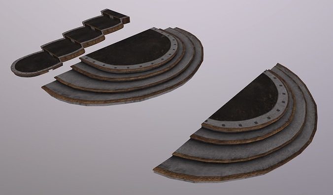 Stairs ArtNouveau Low-poly 3D model