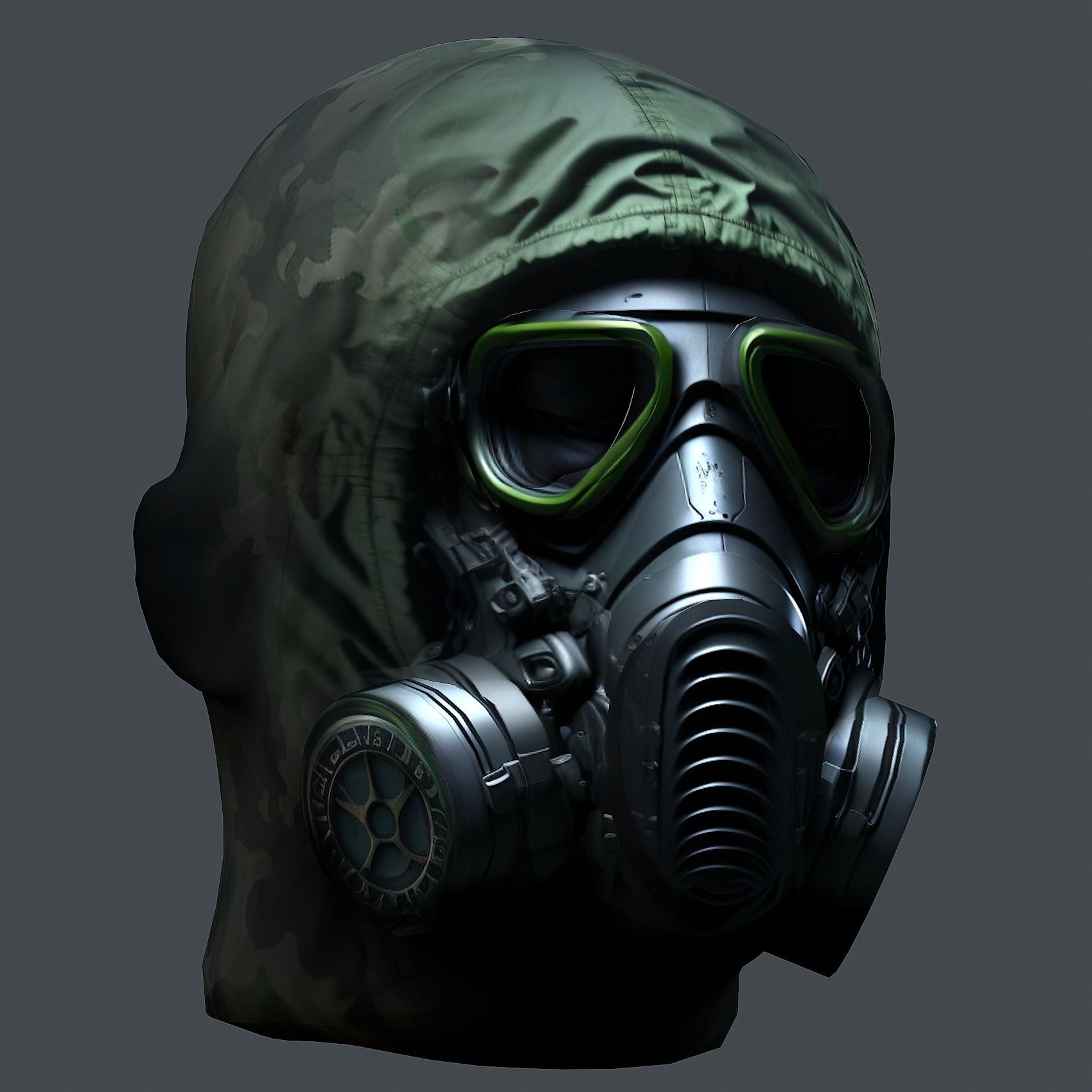 Helmet 3d model military combat Military Low-poly  Low-poly 3D model_2