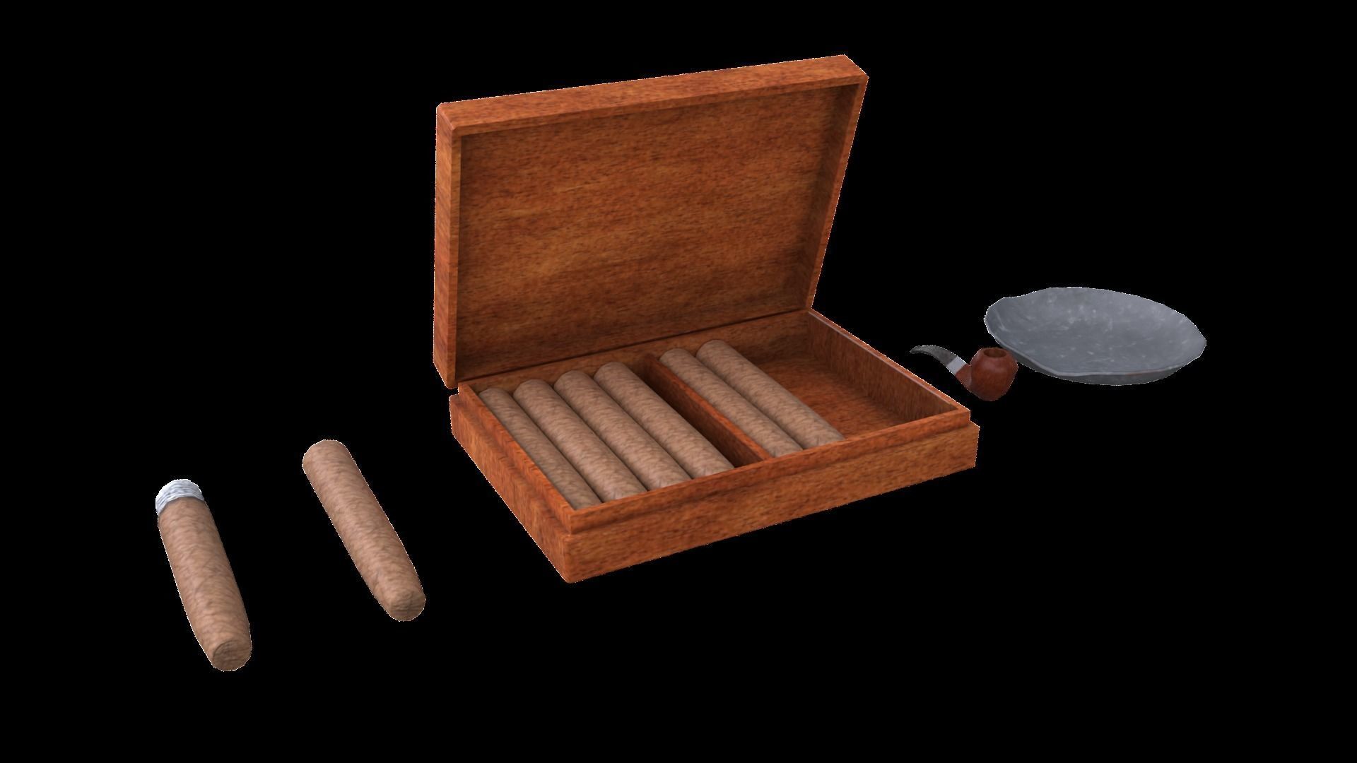 Cigar Set Low-poly 3D model_10