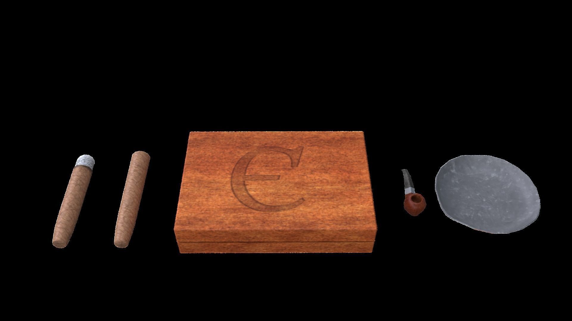 Cigar Set Low-poly 3D model_8