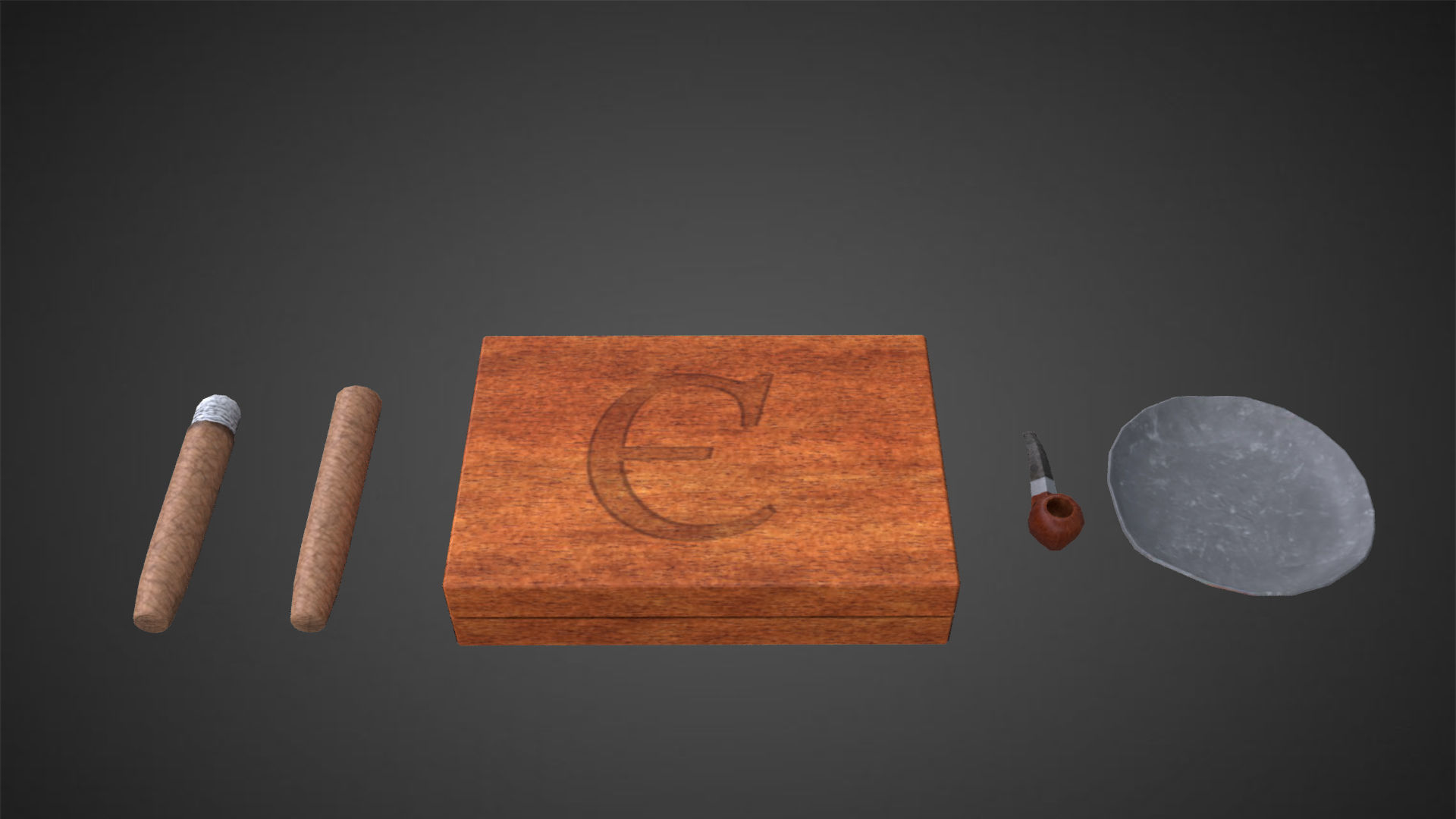 Cigar Set Low-poly 3D model_5